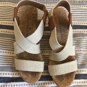 Lucky Brand Cream Criss-Cross Sandals